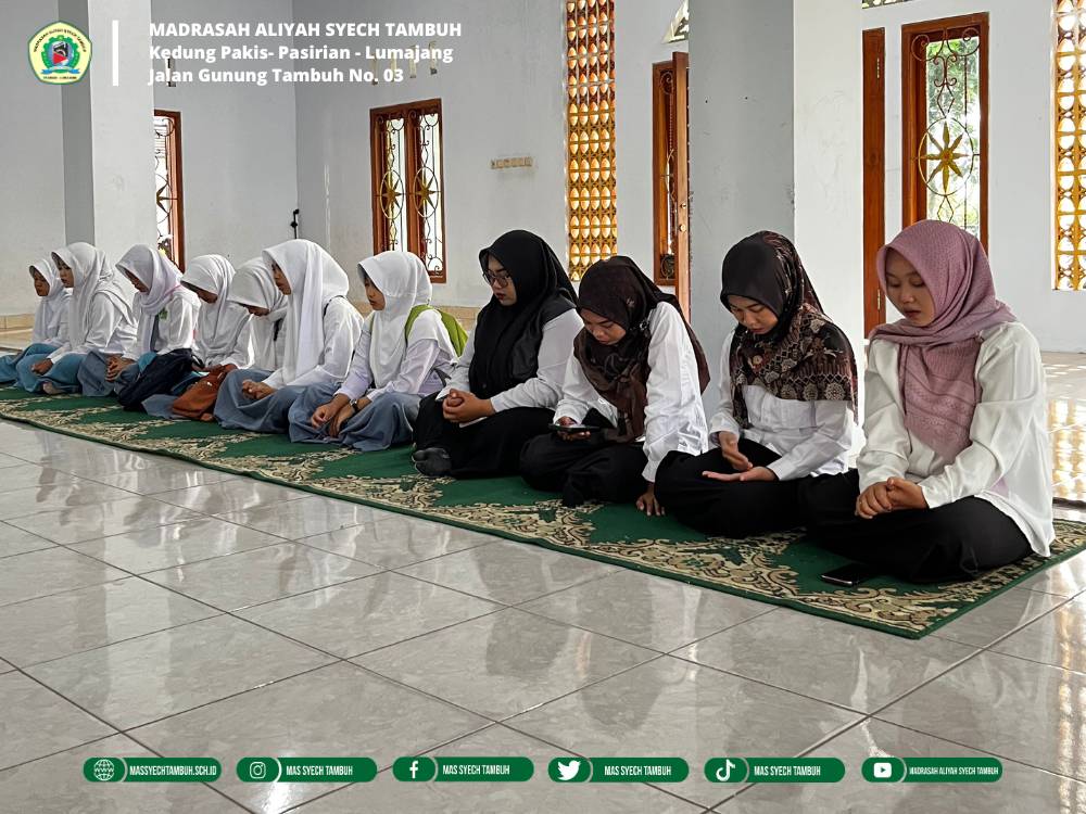 Pembacaan Istighosah dan Hizib Nashor Setiap Senin Pagi Di Madrasah Aliyah Syech Tambuh Pasirian