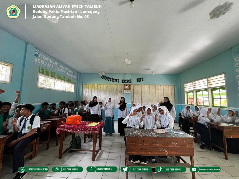 Madrasah Aliyah Syech Tambuh Laksanakan Sosialisasi Sistem Penerimaan Siswa Baru (SPMB) DI MTs Nurul Islam Selok Awar-Awar.