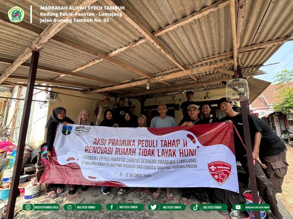 Hari Kedua Aksi Pramuka Peduli Tahap II, Pramuka MAS Syech Tambuh Bantu Renovasi Rumah Warga di Desa Bades